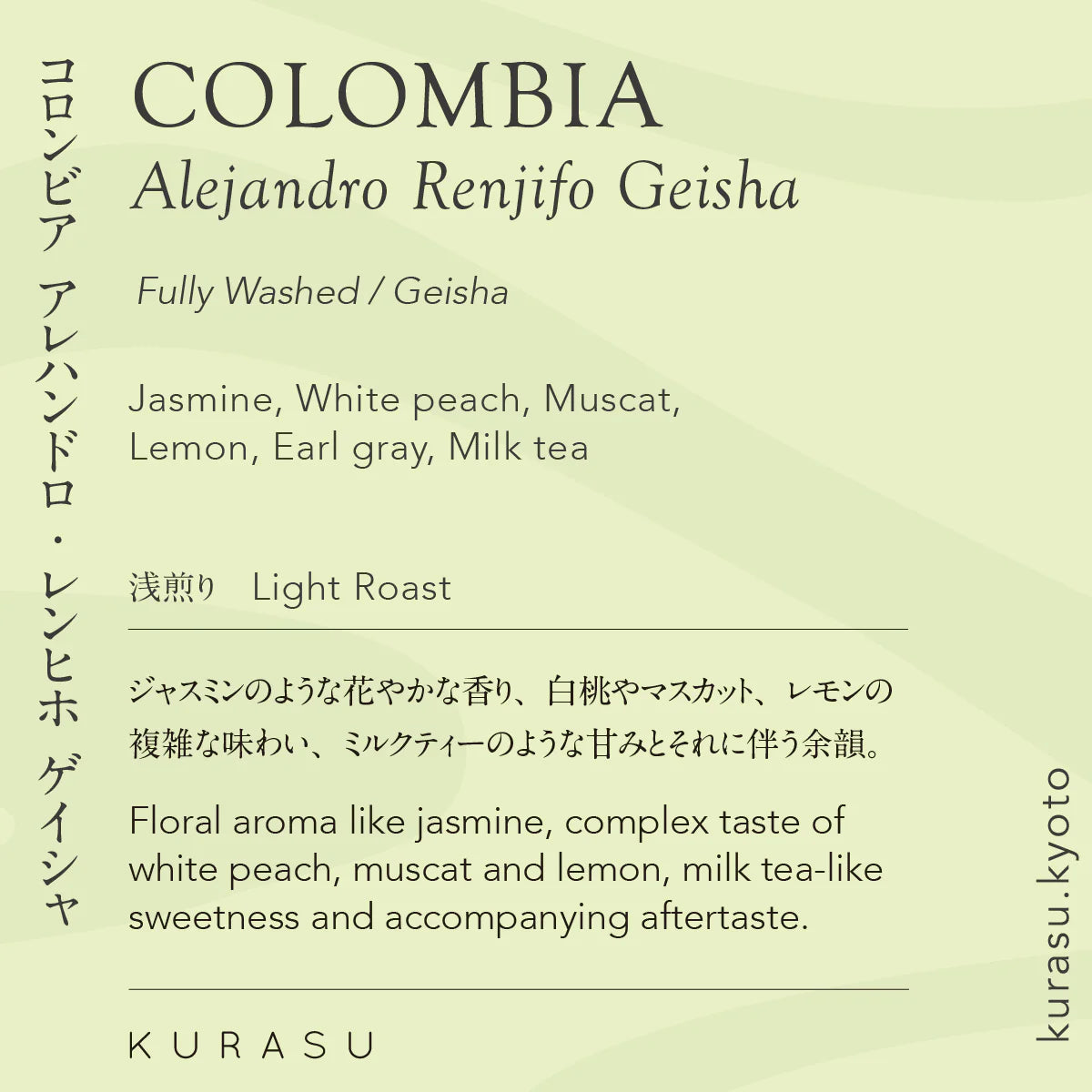 [Premium]Colombia Alejandro Renjifo Geisha [light roast]