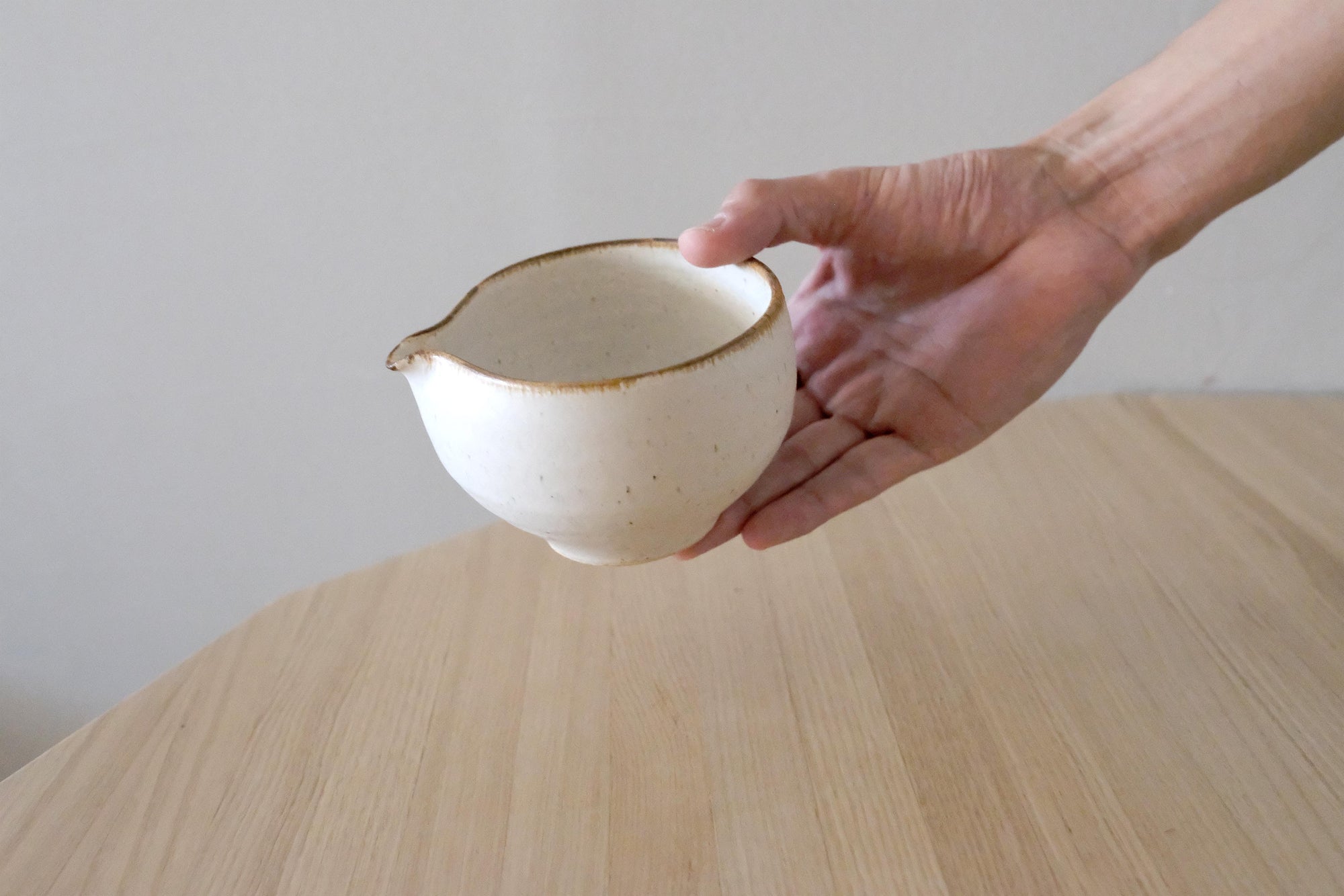 Matcha / tea lipped bowl - Original design crafted in Kyoto, Kiyomizu yaki